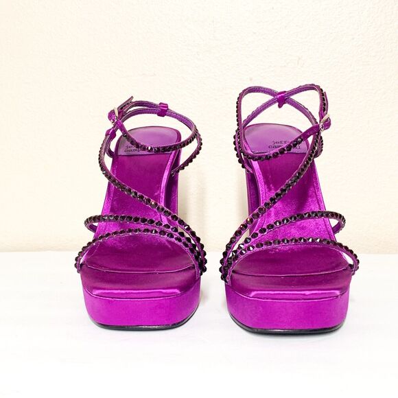 Jeffrey Campbell Aperitivo Heels 6 Strappy Sandals Platform Magenta Purple - Picture 3 of 7